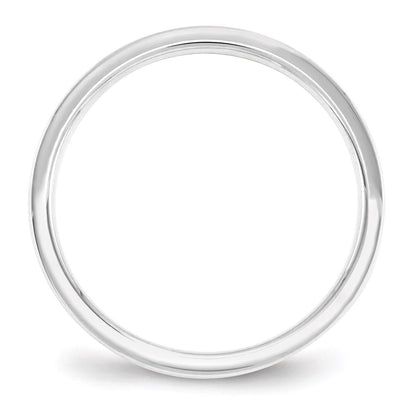 14K Weißgold 2,5 mm Standardgewicht Flacher Ehering mit Komfort-Passform
