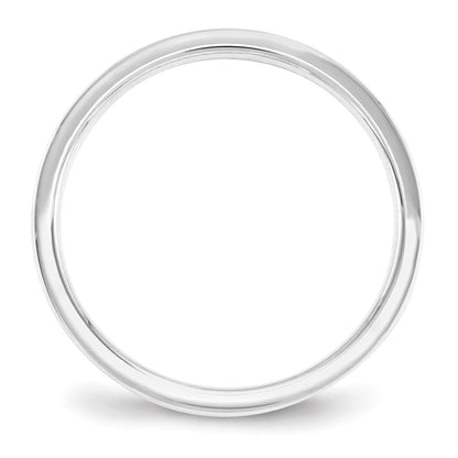 14K Weißgold 2,5 mm Standardgewicht Flacher Ehering mit Komfort-Passform