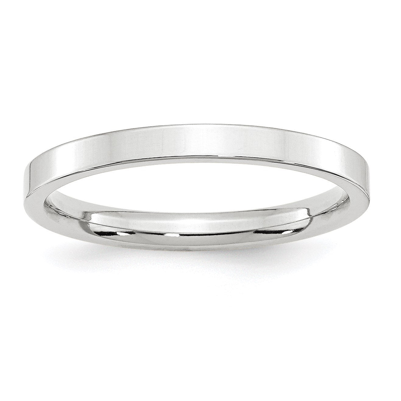 14K Weißgold 2,5 mm Standardgewicht Flacher Ehering mit Komfort-Passform