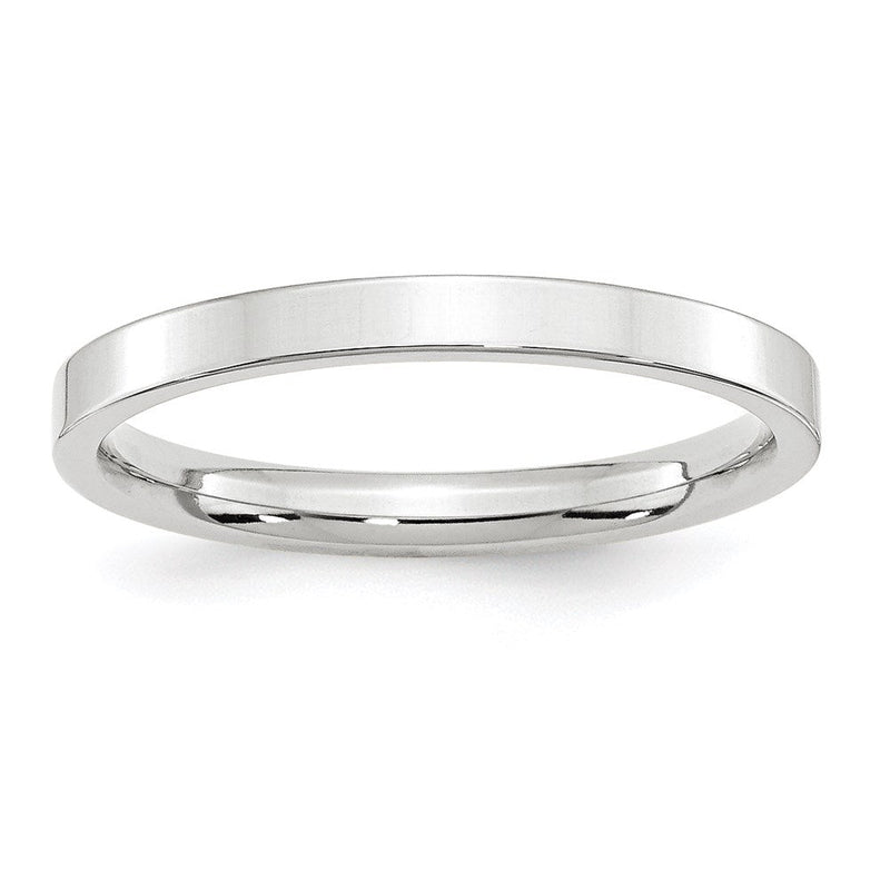18K Weißgold 2.5mm Standard Weight Flach Komfort-Passform Ehering Ring