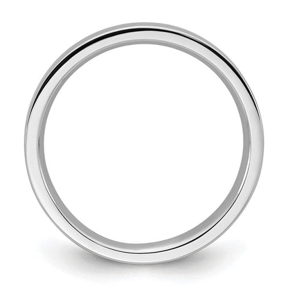10K Weißgold 3 mm Standardgewicht flacher Ehering mit Komfort-Passform