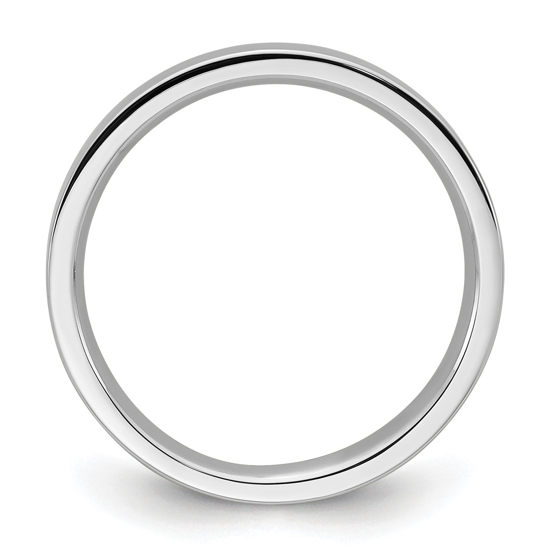 14K Weißgold 3 mm Standardgewicht flacher Ehering mit Komfort-Passform