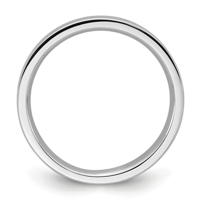 14K Weißgold 3 mm Standardgewicht flacher Ehering mit Komfort-Passform