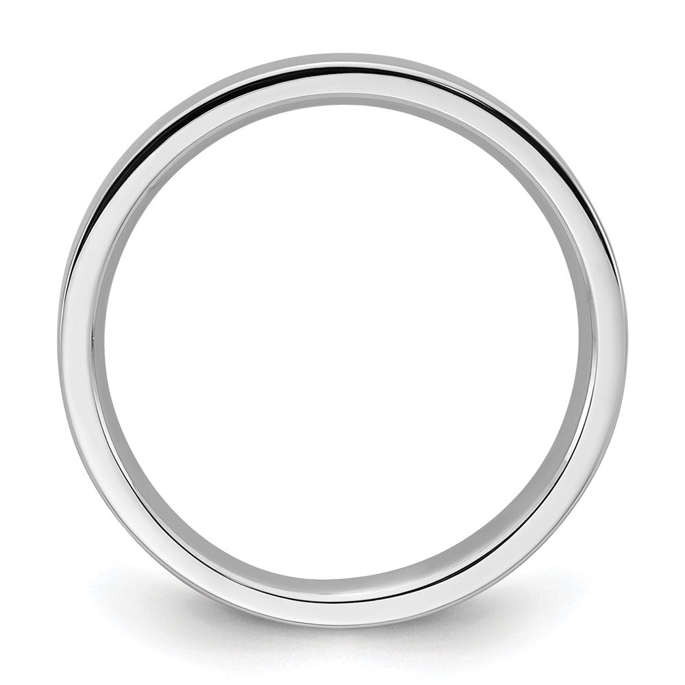 14K Weißgold 3 mm Standardgewicht flacher Ehering mit Komfort-Passform