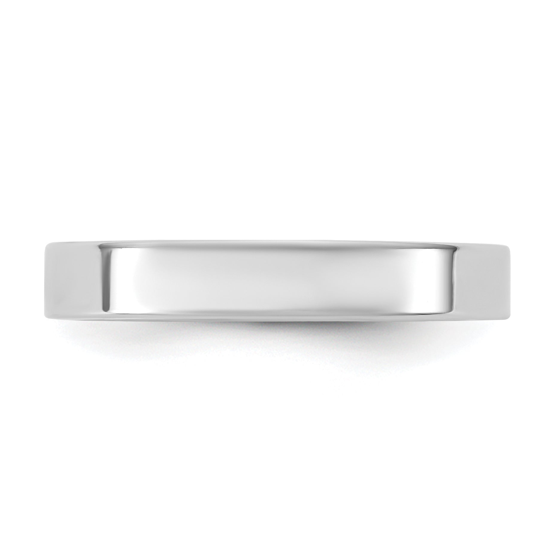 10K Weißgold 10Kw 3,5mm Standard Flacher Komfort-Fit Ring, Größe 12,5