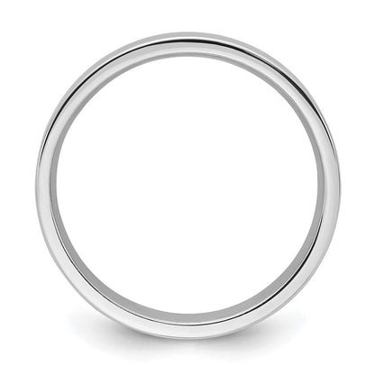 14K Weißgold 4 mm Standardgewicht flacher Ehering mit Komfort-Passform