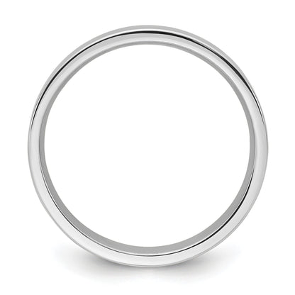 10K Weißgold 4 mm Ehering mit flacher Komfort-Passform, Standardgewicht