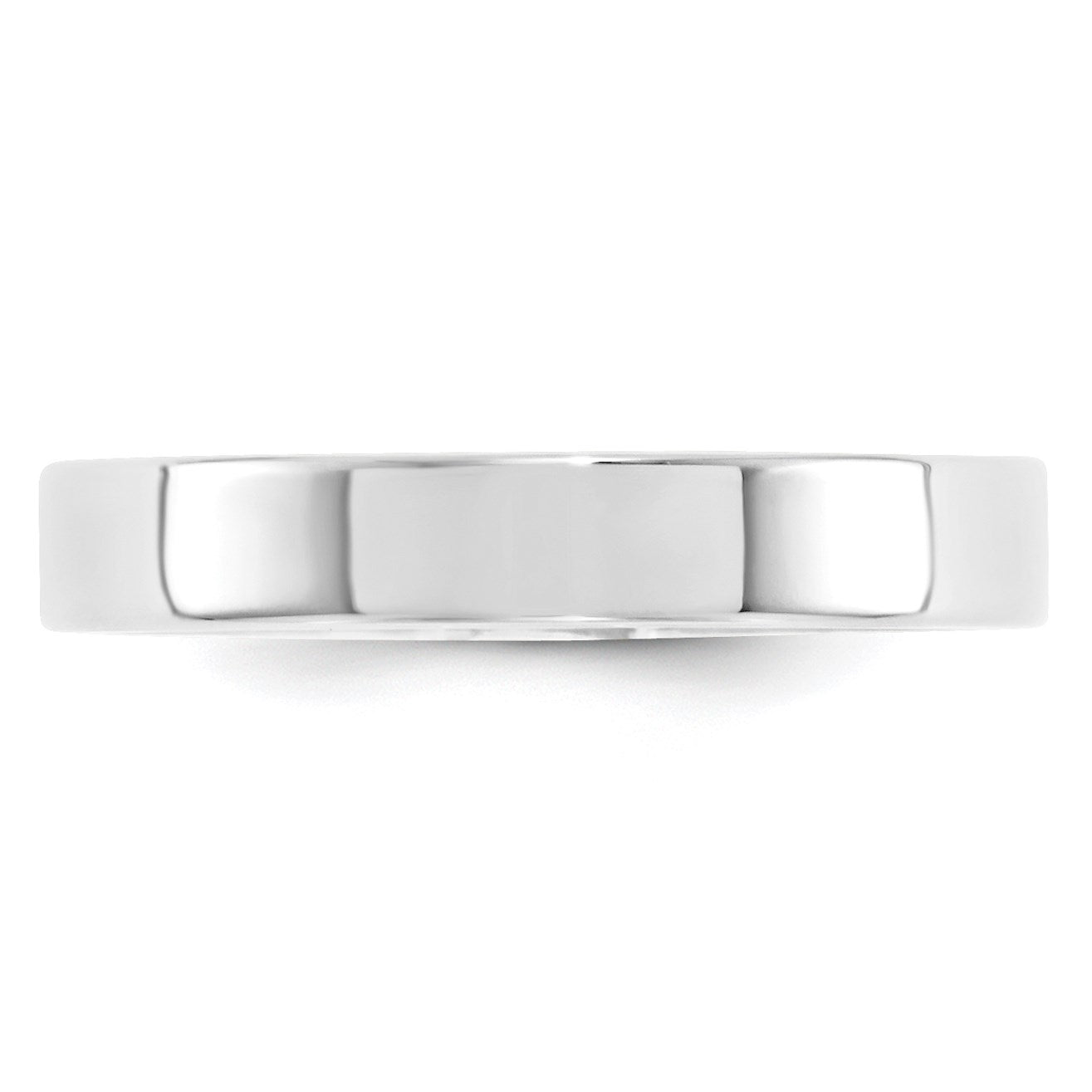 10K Weißgold 4 mm Ehering mit flacher Komfort-Passform, Standardgewicht
