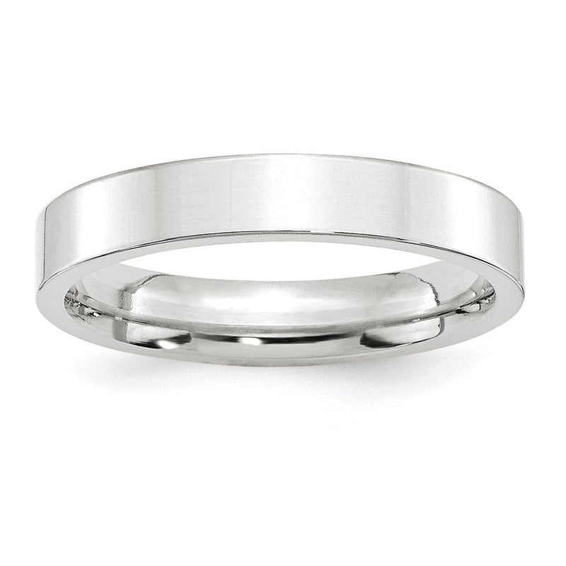 18K Weißgold 4mm Standard Weight Flach Komfort-Passform Ehering Ring
