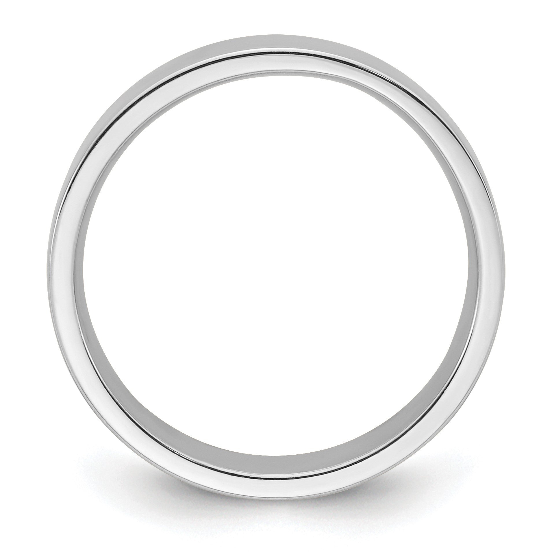 10k Weißgold 5 mm Standard-Gewicht flacher Ehering mit Komfort-Passform