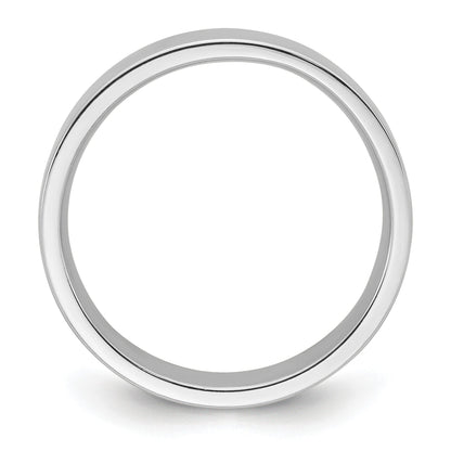 10k Weißgold 5 mm Standard-Gewicht flacher Ehering mit Komfort-Passform
