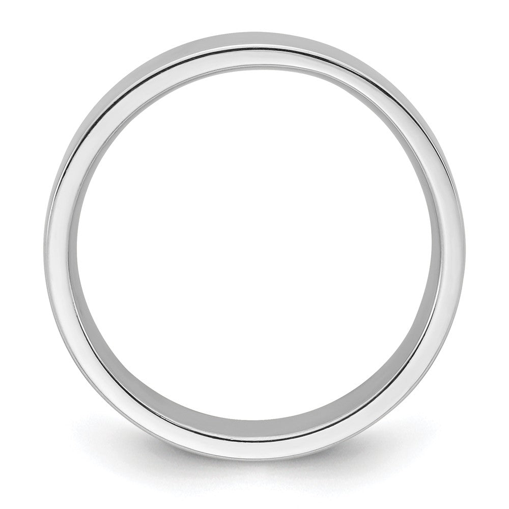 10k Weißgold 5 mm Standard-Gewicht flacher Ehering mit Komfort-Passform