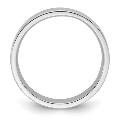 10k Weißgold 5 mm Standard-Gewicht flacher Ehering mit Komfort-Passform