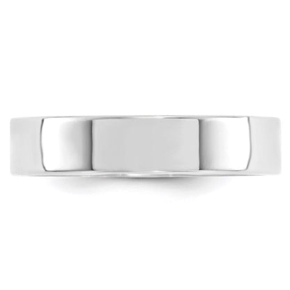 14K Weißgold 5 mm Standardgewicht flacher Ehering mit Komfort-Passform