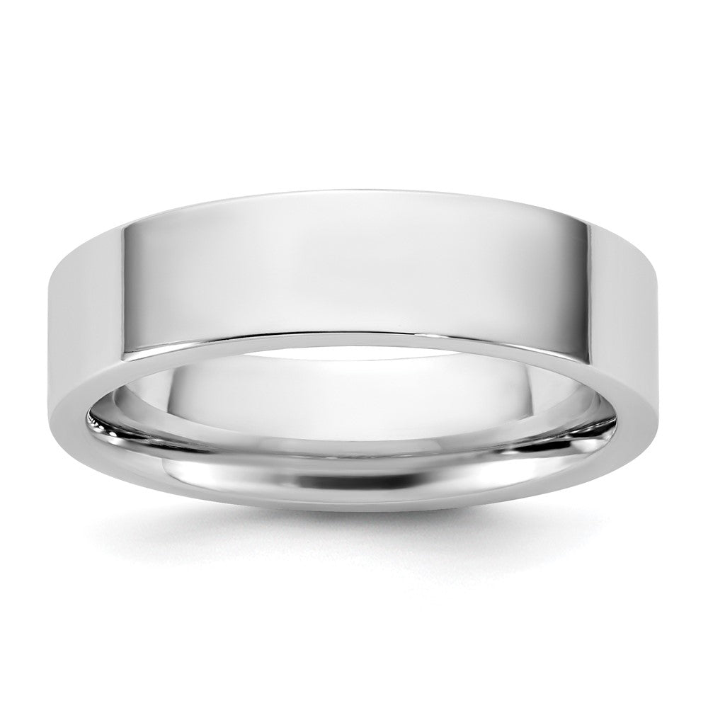 10K Weißgold 10Kw 5,5mm Standard Flacher Komfort-Fit Ring, Größe 14