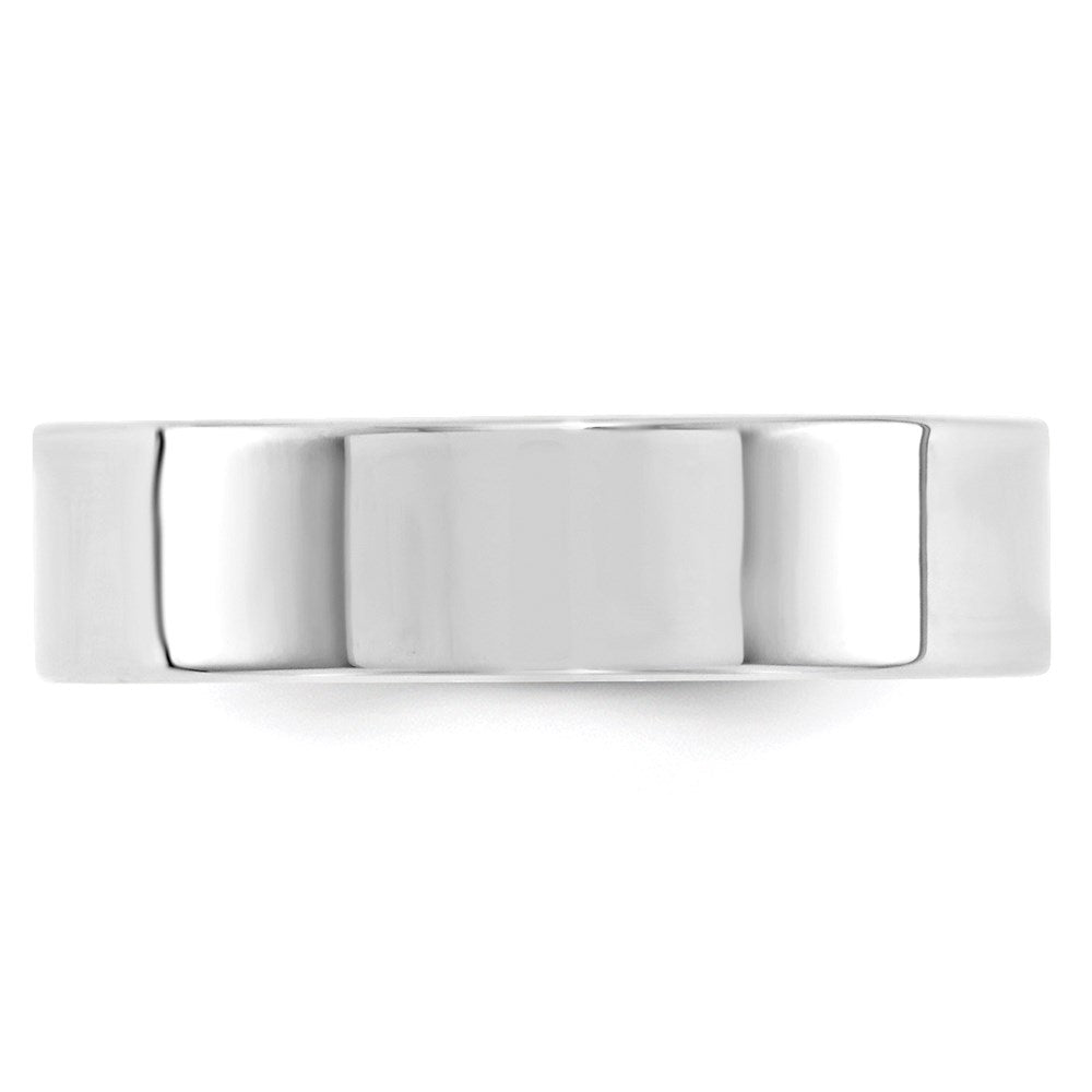 10K Weißgold 6 mm Ehering mit Standardgewicht, flach, Komfort-Passform