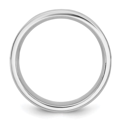 10K Weißgold 10Kw 6,5 mm Standard Flacher Komfort-Fit Ring Größe 10,5