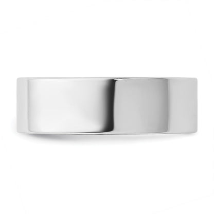 10K Weißgold Standard Flacher Komfort-Ehering, 6,5 mm, Größe 5,5