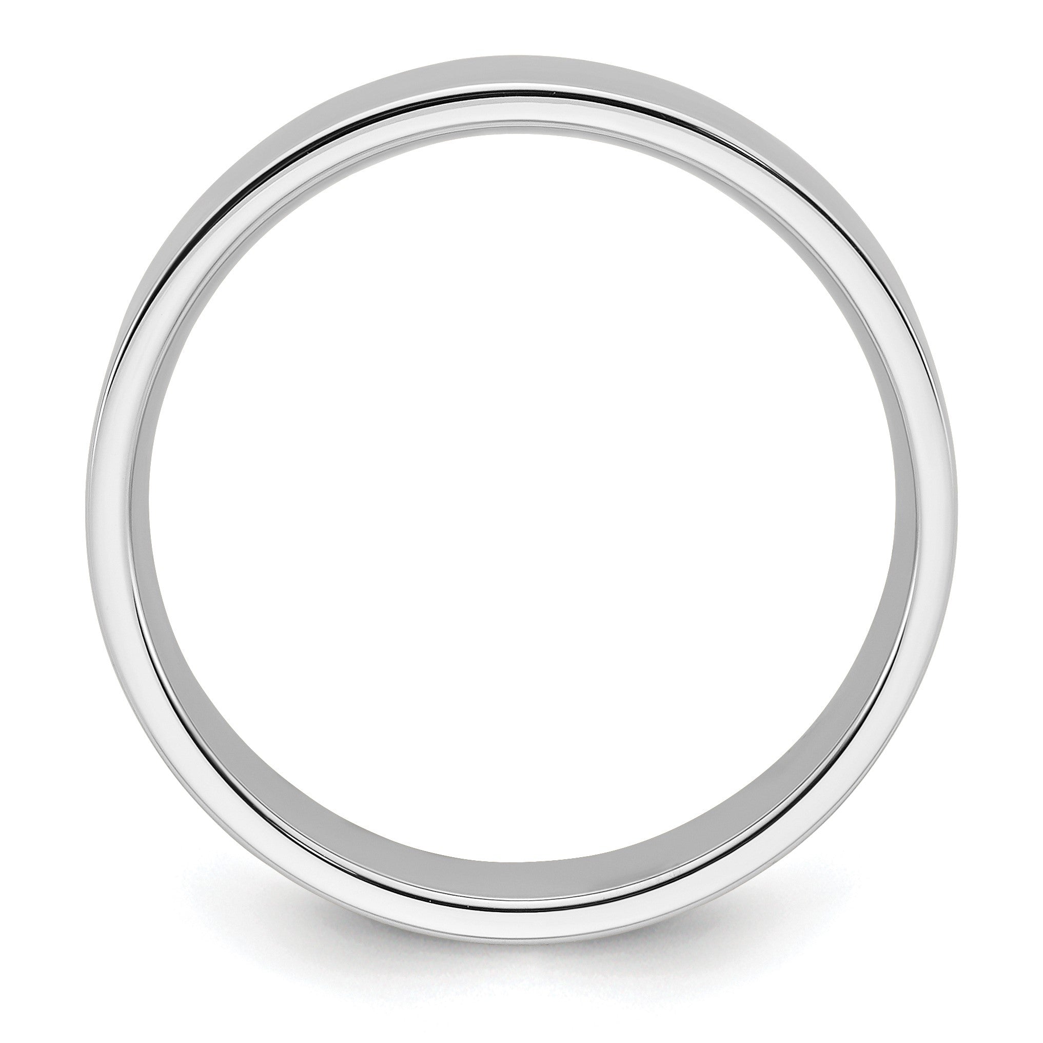 10k Weißgold 7 mm Ehering mit flachem Profil, Standardgewicht und Komfort-Passform