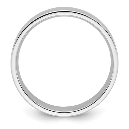 10k Weißgold 7 mm Ehering mit flachem Profil, Standardgewicht und Komfort-Passform