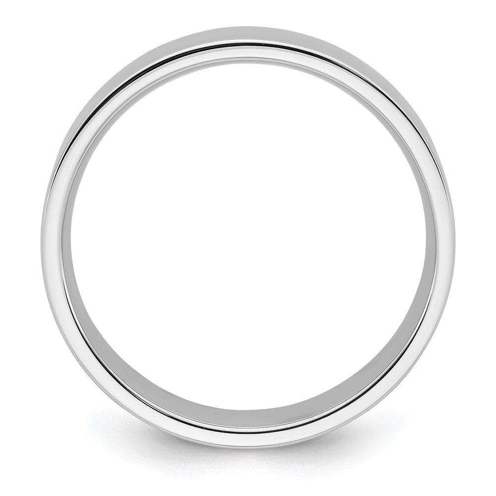 10k Weißgold 7 mm Ehering mit flachem Profil, Standardgewicht und Komfort-Passform