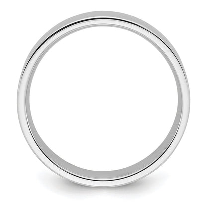 10k Weißgold 7 mm Ehering mit flachem Profil, Standardgewicht und Komfort-Passform