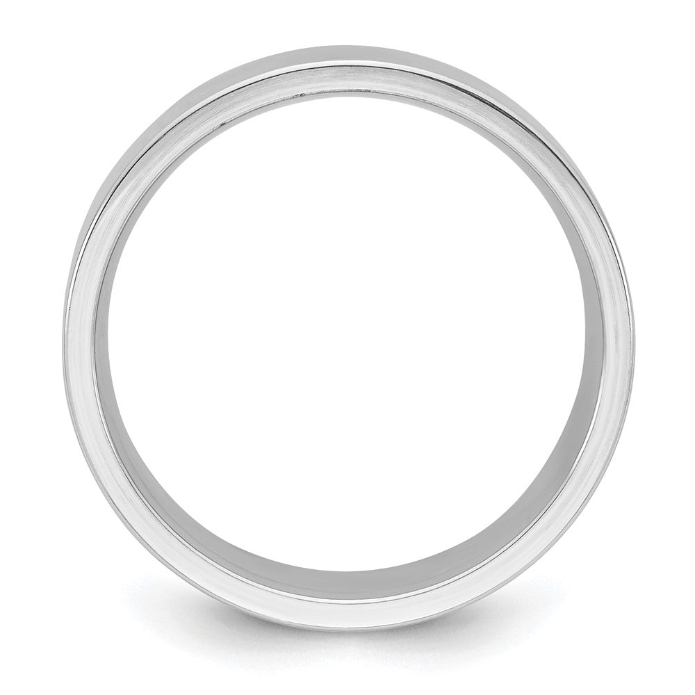 14K Weißgold 8 mm Standardgewicht Flacher Ehering mit Komfort-Passform