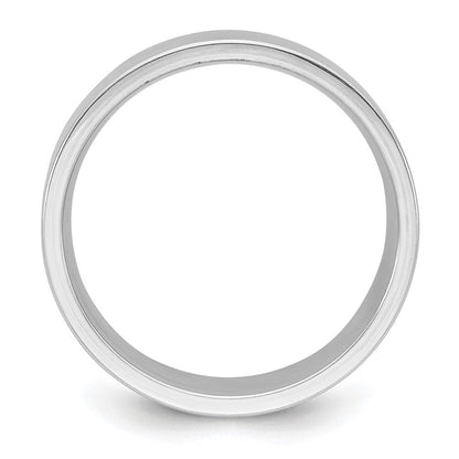 14K Weißgold 8 mm Standardgewicht Flacher Ehering mit Komfort-Passform