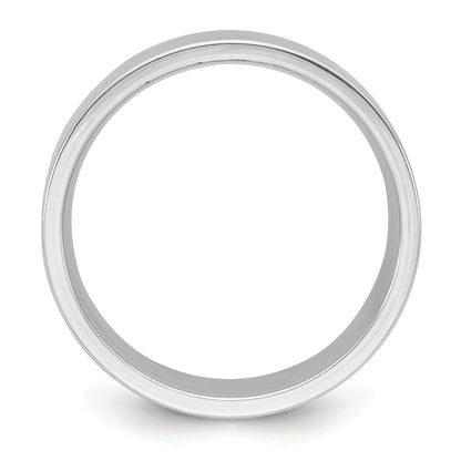 10K Weißgold 8 mm Ehering mit Standardgewicht, flach, Komfort-Passform