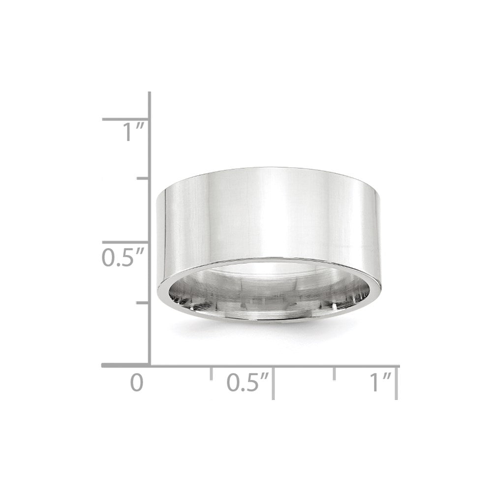 14K Weißgold 10 mm Standardgewicht flacher Ehering mit Komfort-Passform