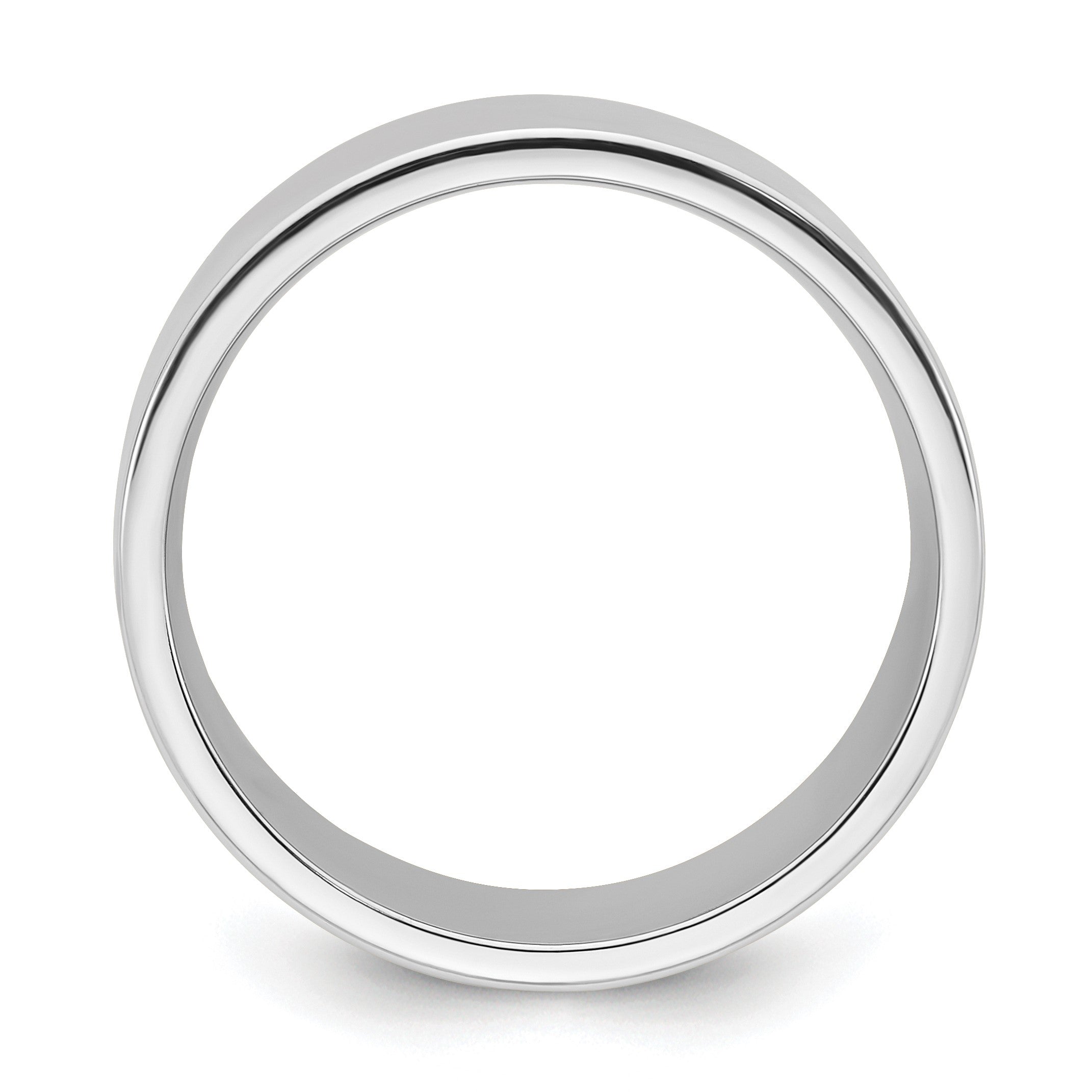 14K Weißgold 12 mm Standardgewicht flacher Ehering mit Komfort-Passform