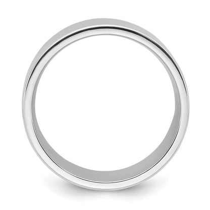 14K Weißgold 12 mm Standardgewicht flacher Ehering mit Komfort-Passform