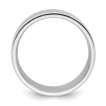 14K Weißgold 12 mm Standardgewicht flacher Ehering mit Komfort-Passform