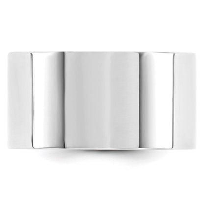14K Weißgold 12 mm Standardgewicht flacher Ehering mit Komfort-Passform