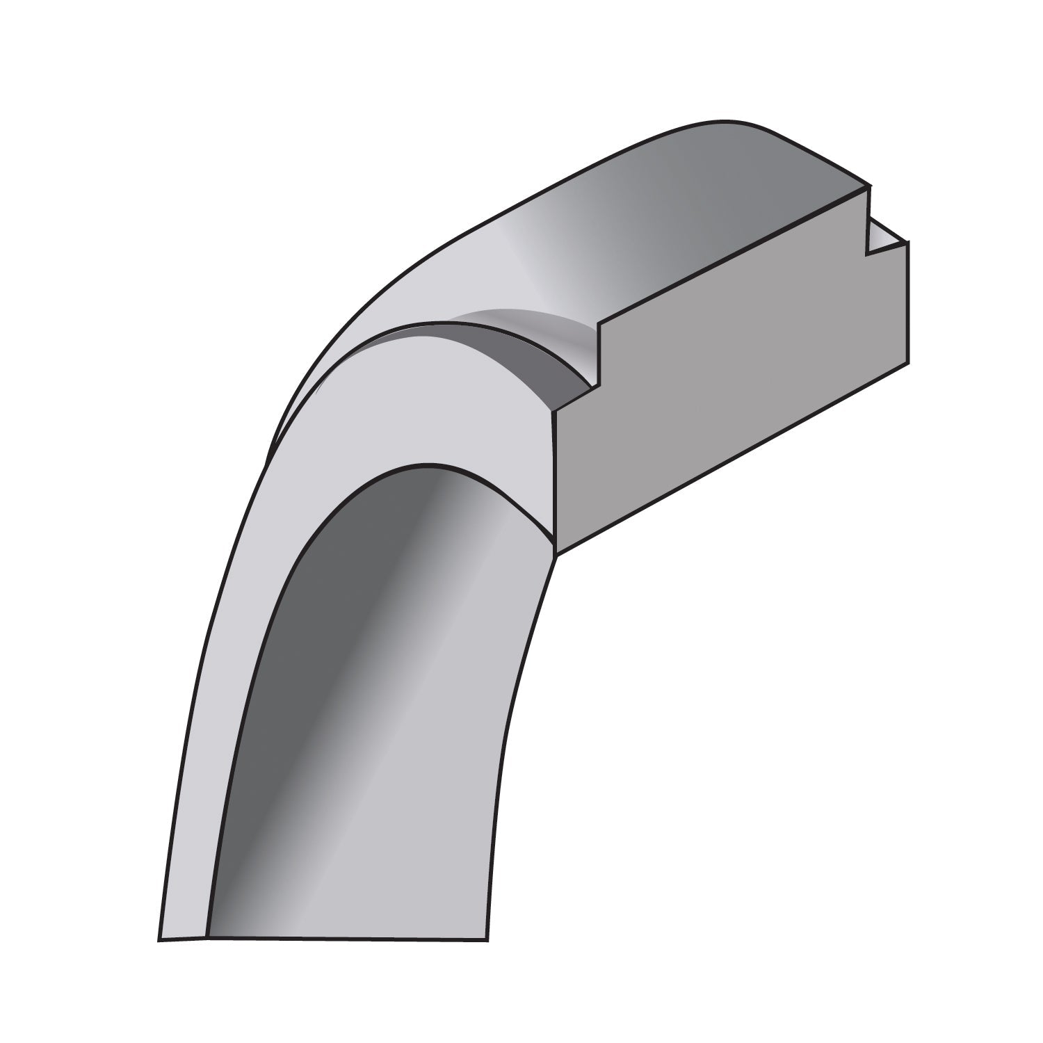 Sterlingsilber 5mm Flach mit Stufe Kante Größe 4 Ring