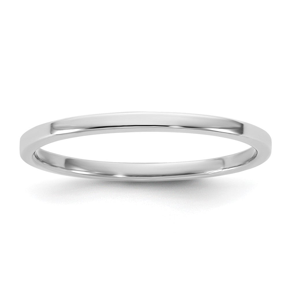 10K Weißgold 10Kw 1,5 mm Leichter Flacher Ring, Größe 4