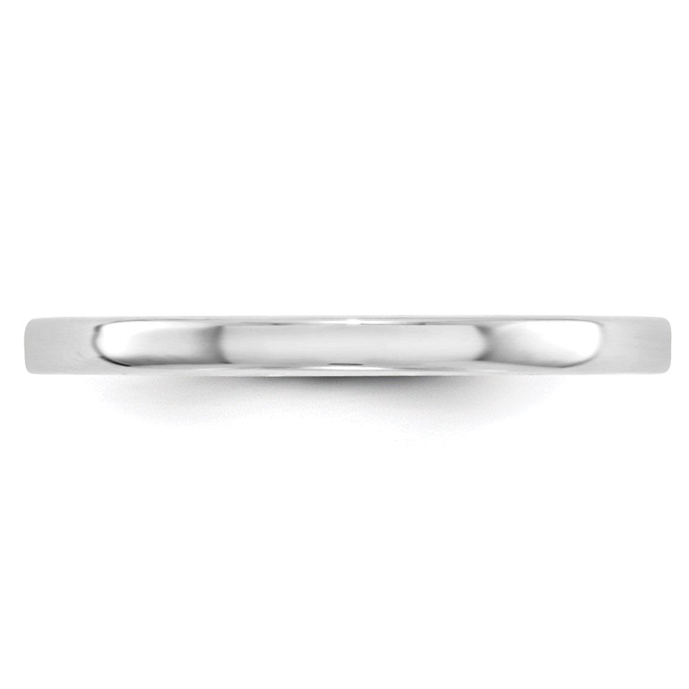 14K Weißgold 2 mm leichter, flacher Ehering
