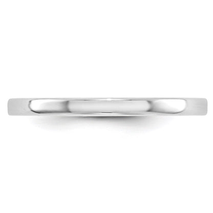 14K Weißgold 2 mm leichter, flacher Ehering
