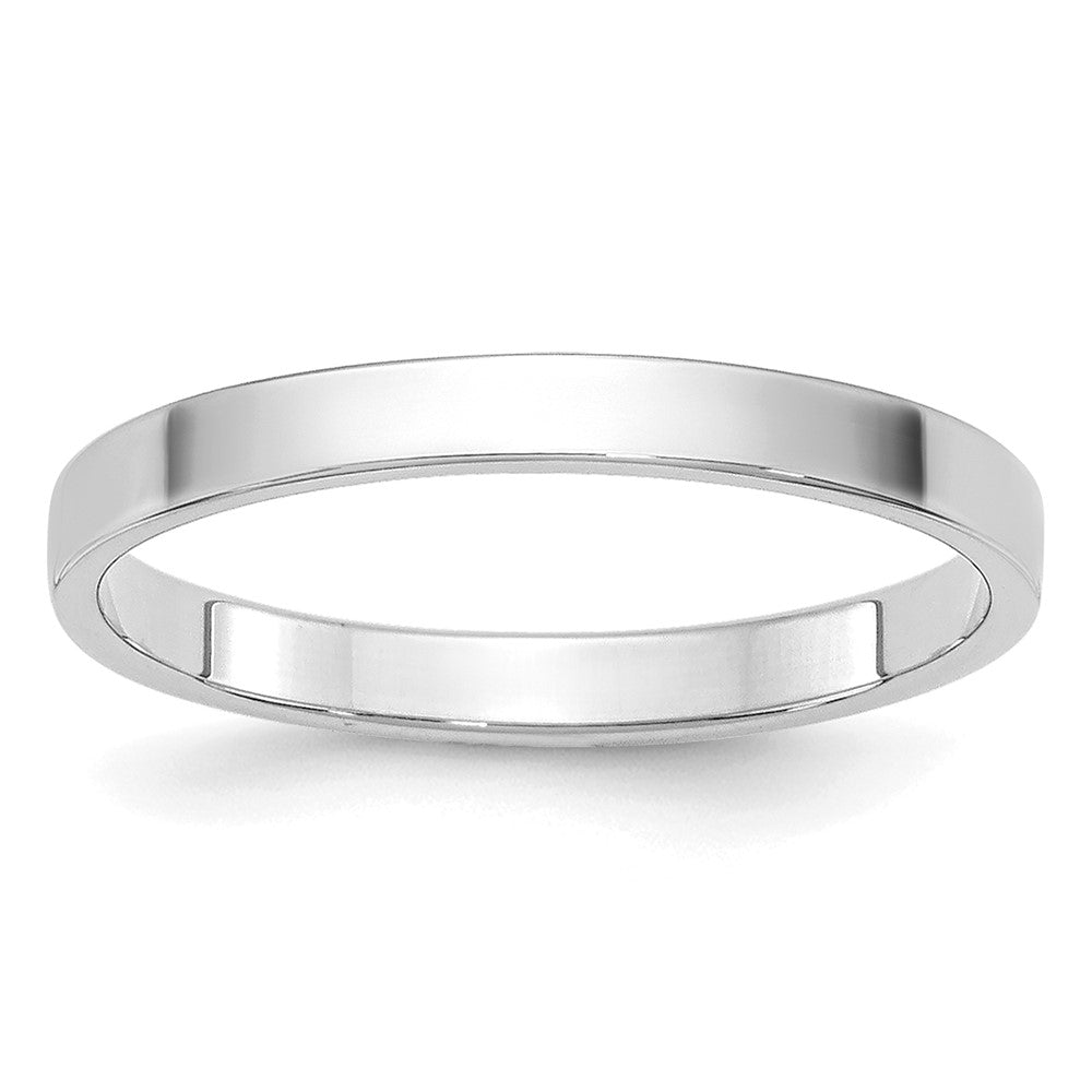 14K Weißgold 2 mm leichter, flacher Ehering