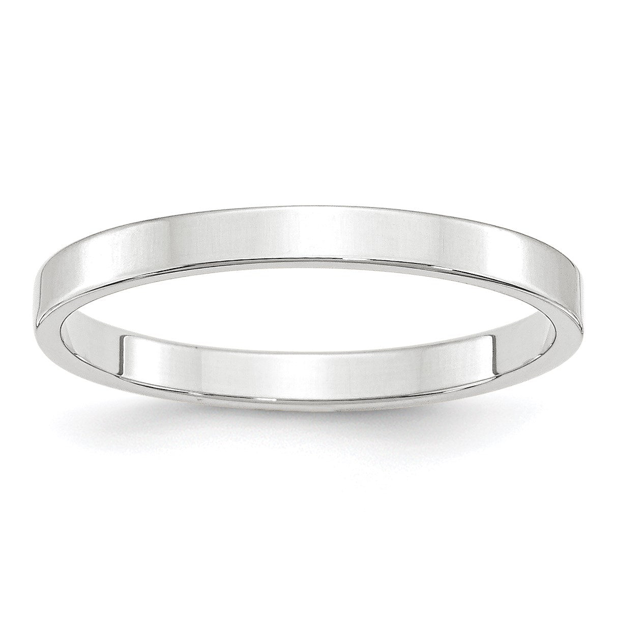 14K Weißgold 2,5 mm leichter flacher Ehering