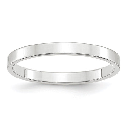14K Weißgold 2,5 mm leichter flacher Ehering