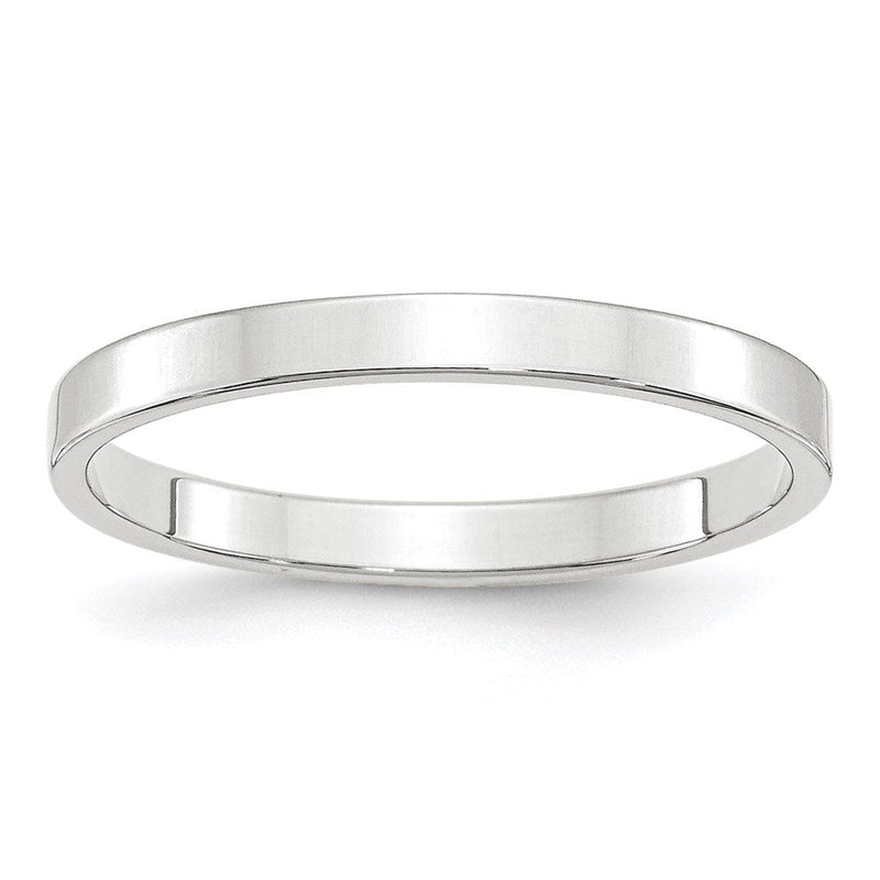 18K Weißgold 2.5mm Leicht Flach Ehering Ring