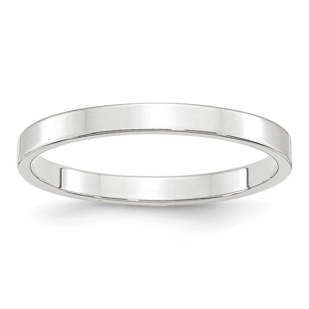 14K Weißgold 2,5 mm leichter flacher Ehering
