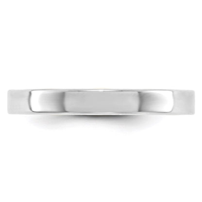 14k Weißgold 3 mm leichter flacher Ehering