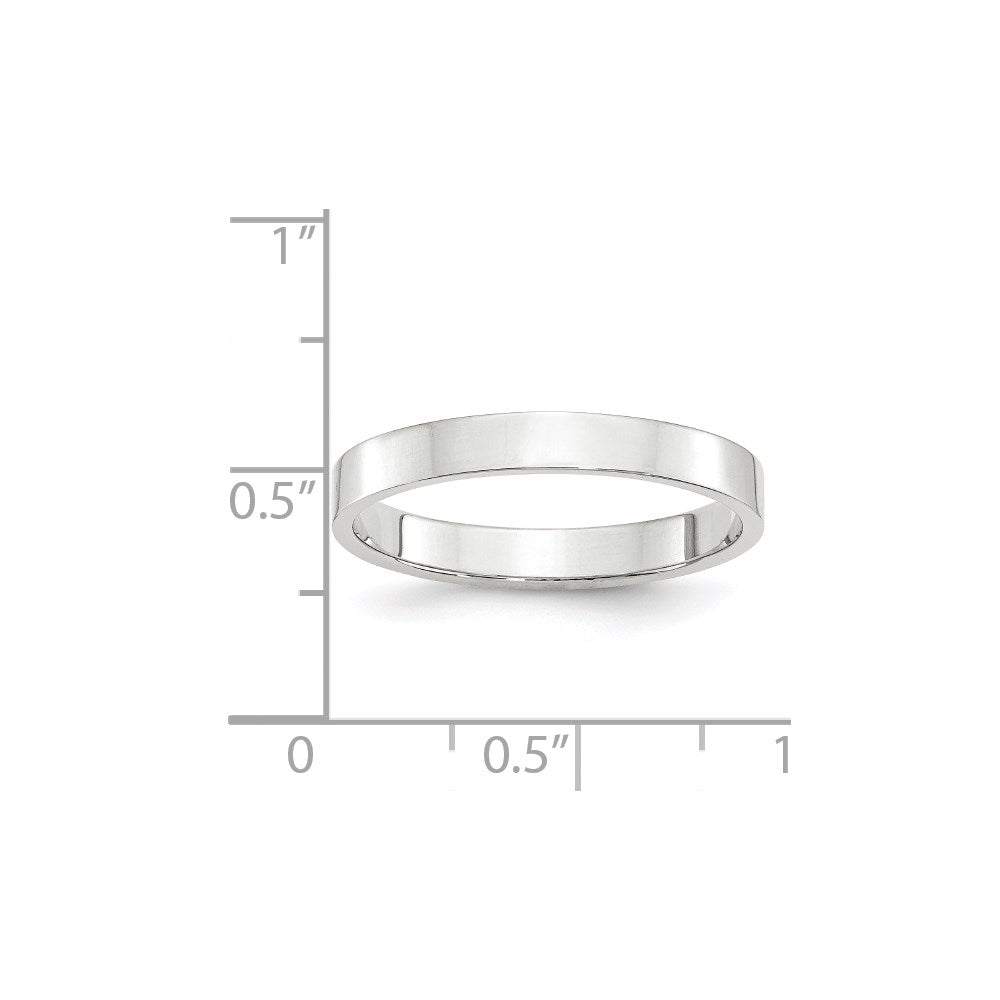 10k Weißgold 3 mm leichter flacher Ehering