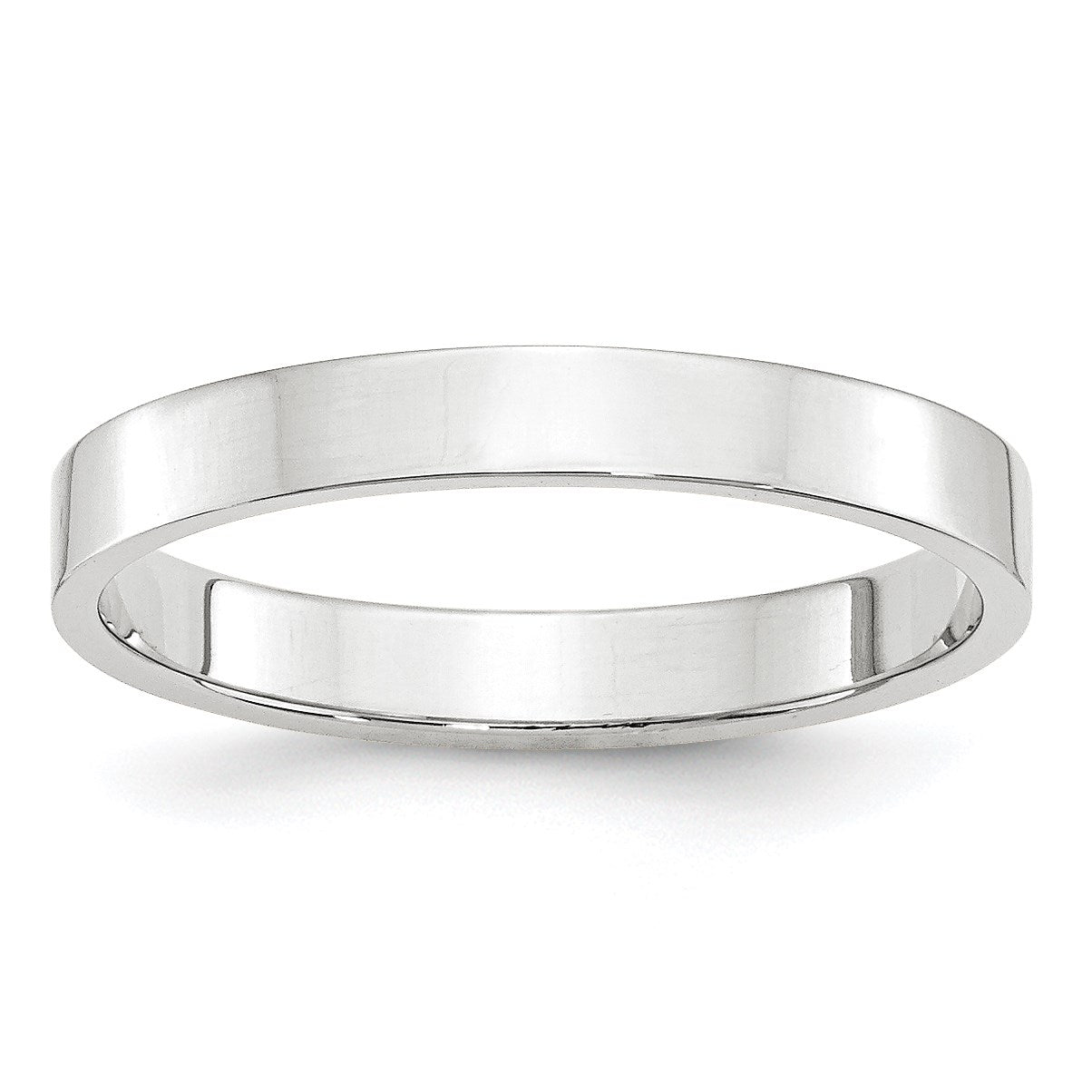 14k Weißgold 3 mm leichter flacher Ehering