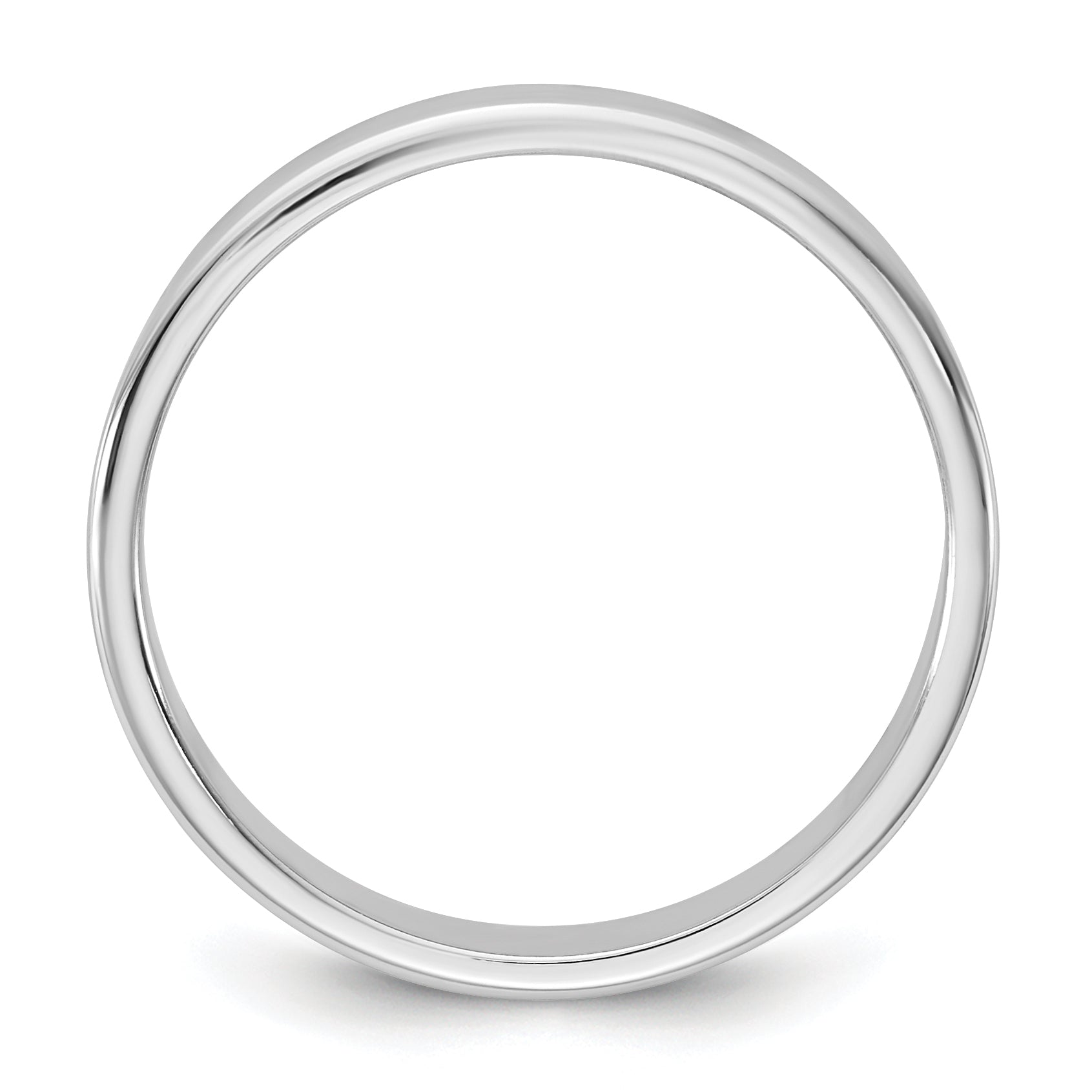 10K Weißgold 10Kw 3,5 mm leichter flacher Ring Größe 6,5