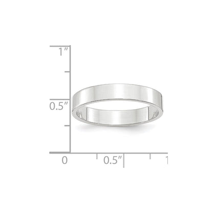 14K Weißgold 4 mm Leichter Flacher Ehering