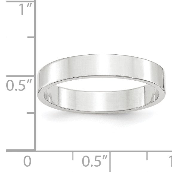 10K Weißgold 4 mm leichter, flacher Ehering