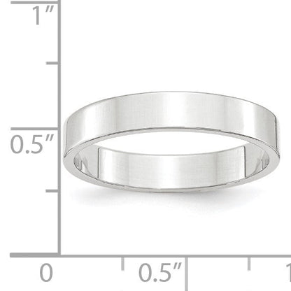 10K Weißgold 4 mm leichter, flacher Ehering